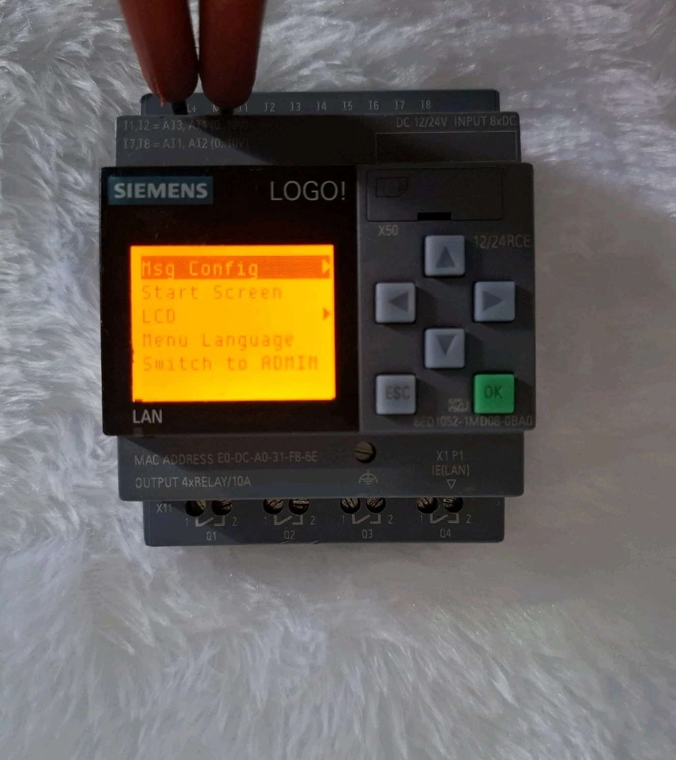 USED WORKING SIEMENS 6ED1052-1MD08-0BA0 12/24RCE 24VDC LOGO PLC 6ES10521MD080BA0